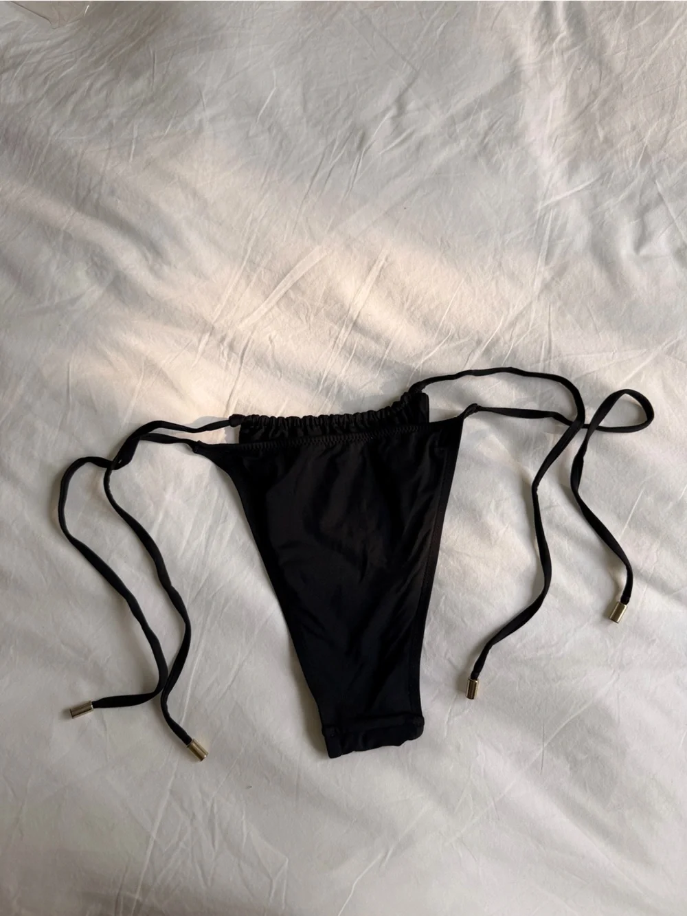 Monday Swimwear Black Tie-Side Bikini Bottom